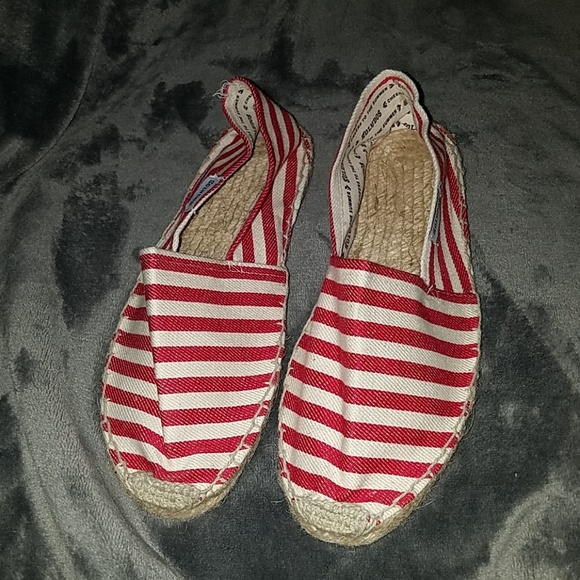 Soludos Shoes - Red and white striped slip on shoes